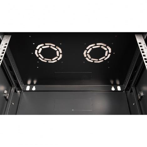Шкаф 19" телекоммуникационный настенный,  18U 901x600х450 мм, дверь перфорация, черный